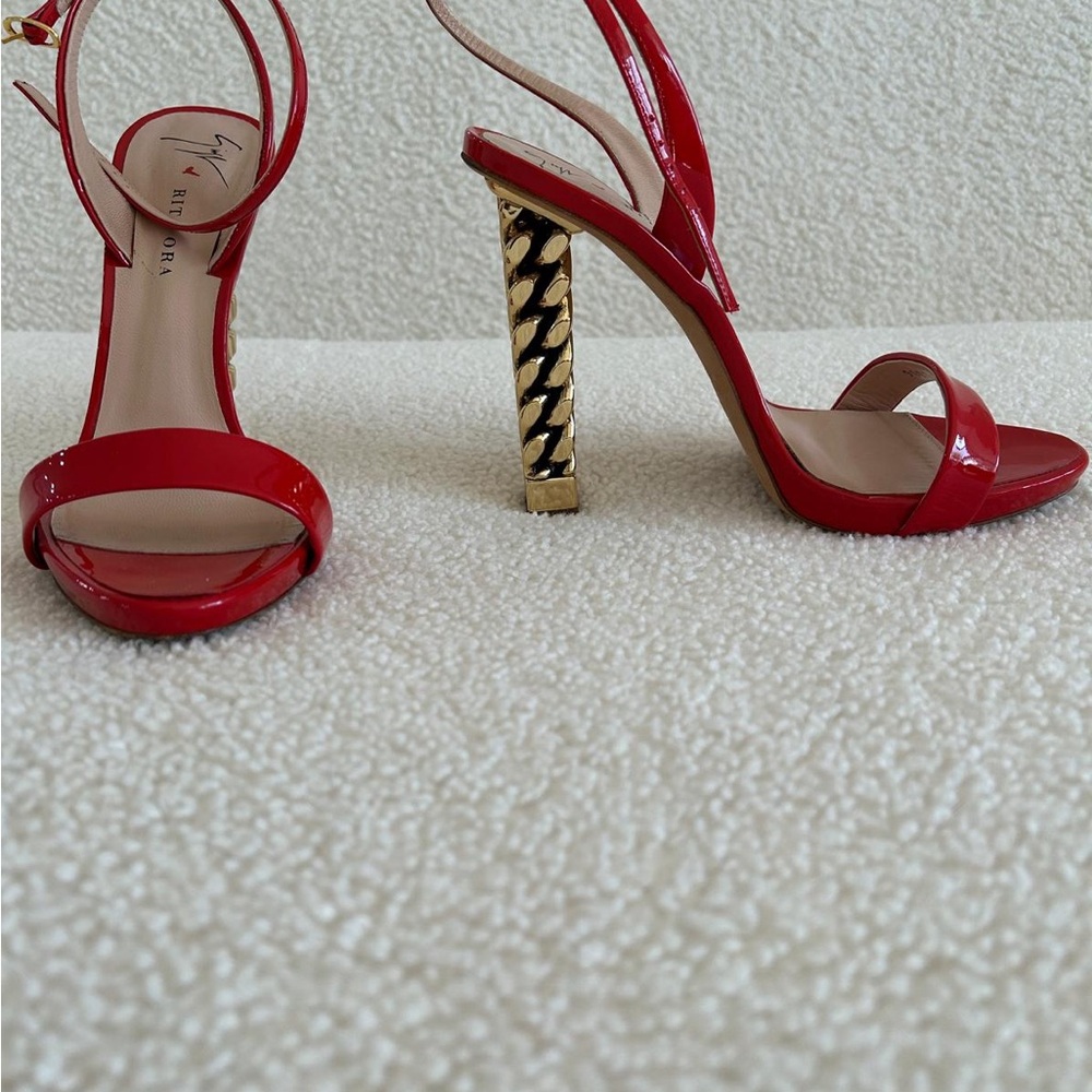 Giuseppe Zanotti Red Heels with Gold Details